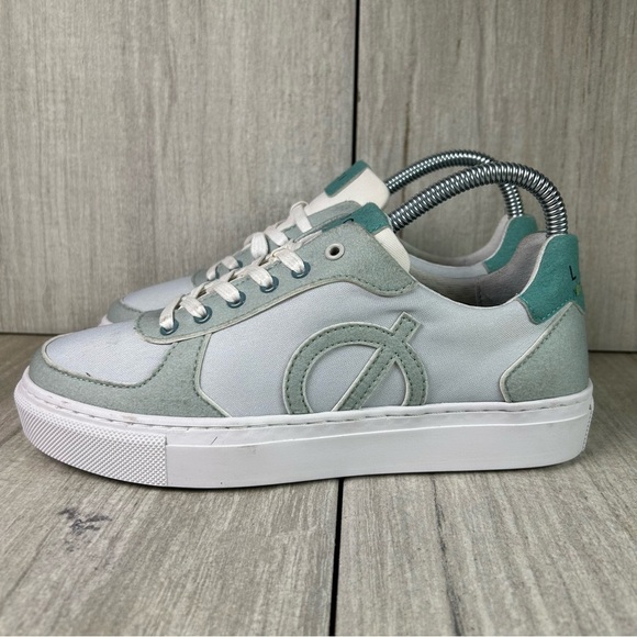 Loci Teal Court Classic Lace Up Canvas Sneaker Women’s Size 7 - Picture 1 of 10